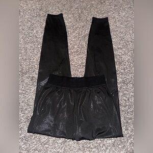 Victoria’s Secret PINK! Active Black & Shimmer Shine Fit Leggings Size Small